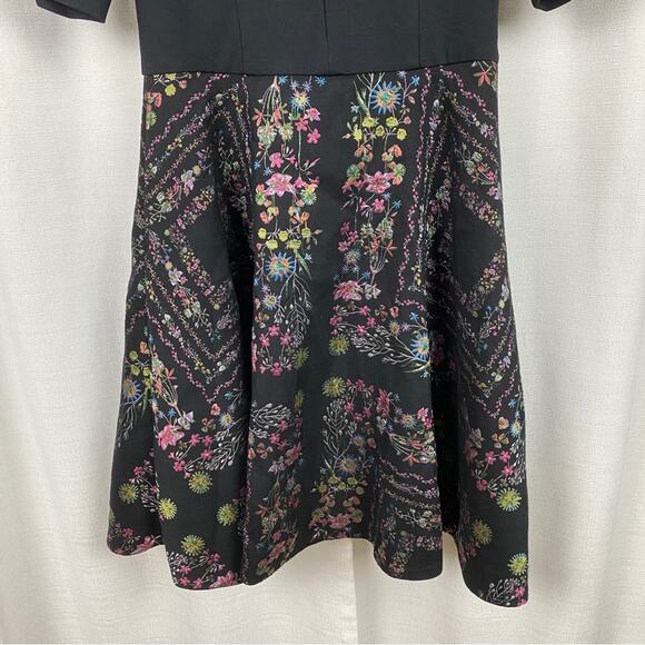 Ted Baker London Black Unity Floral Brocade Mooris A Line Dress Sz.2(US 4-6) - Picture 7 of 16
